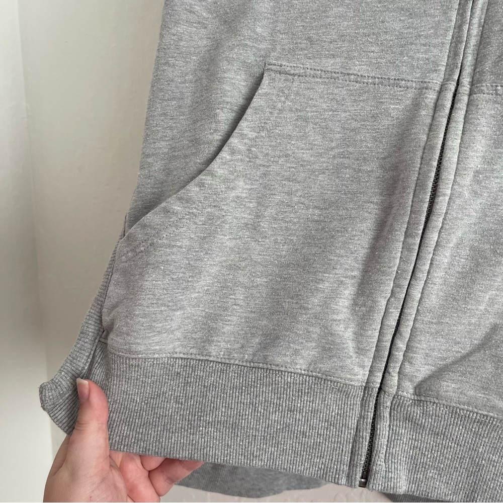 Free People Movement Full Zip Shawl Collar Gray Sweatshirt Baseline Size Small - Picture 7 of 10